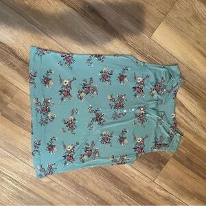 Floral Teal Women's Jersey Top